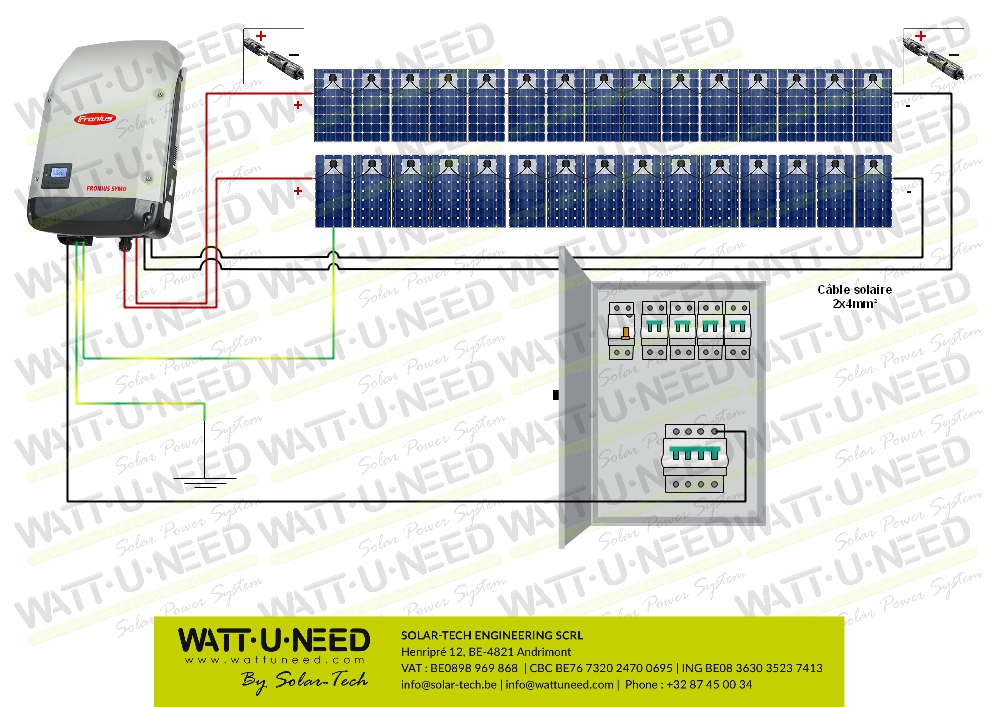 Kit solaire réseau 15kW triphasé 30 panneaux